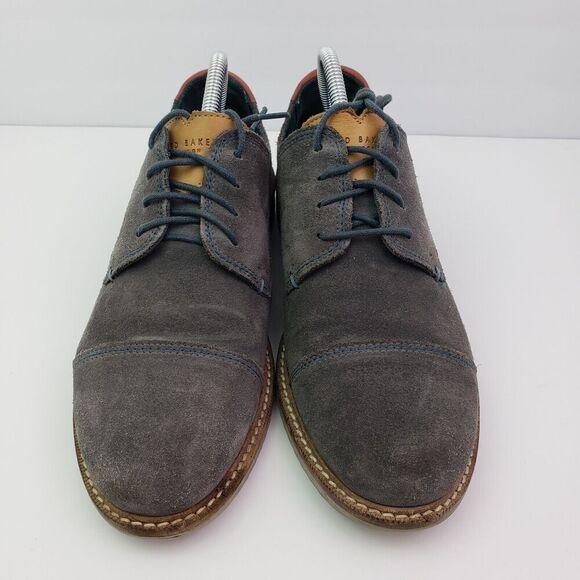 Ted Baker London Gliyne Mens Size 9 Gray Suede Formal Dress Oxford Shoes main image 7